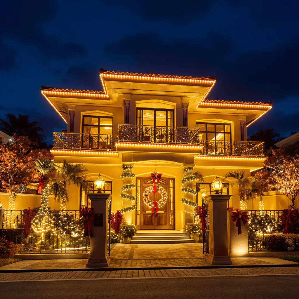 Villa yılbaşı ışık süsleme