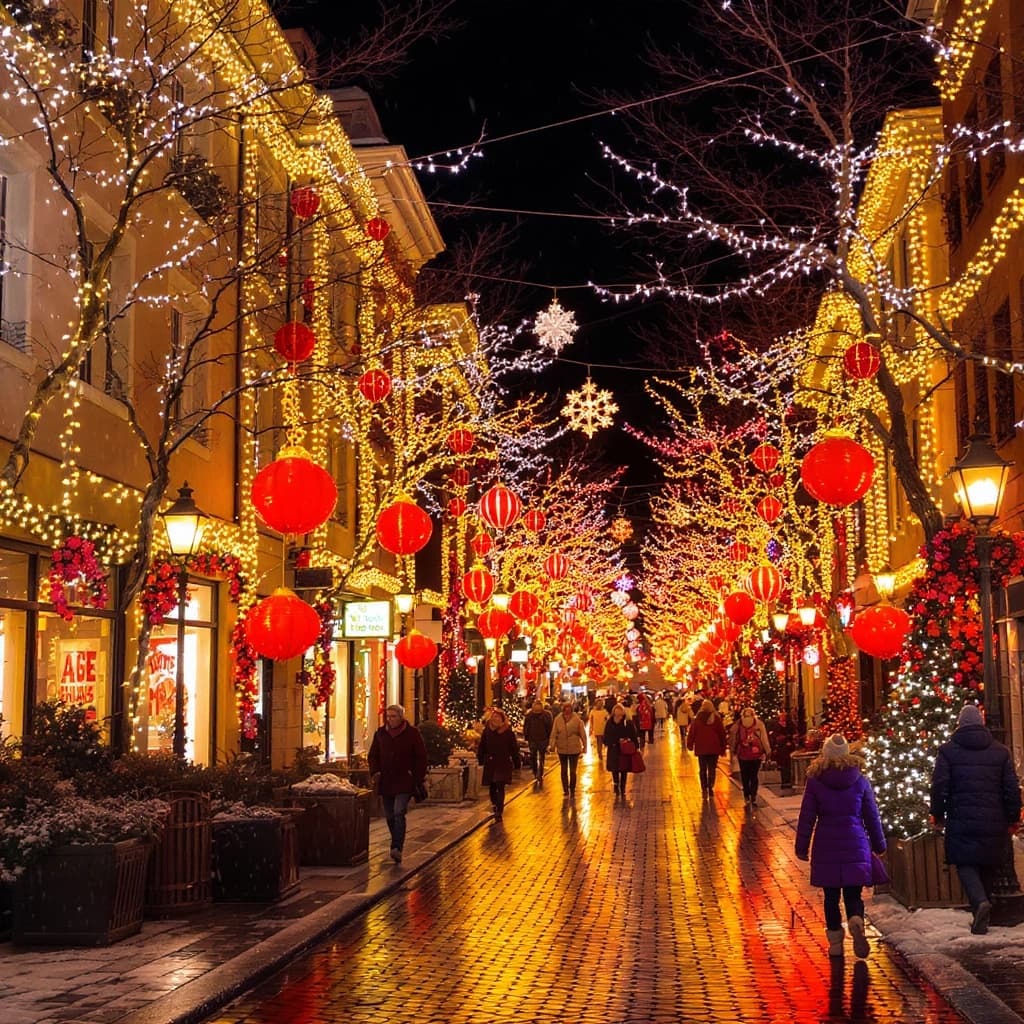 Cadde Yılbaşı Işık Süsleme