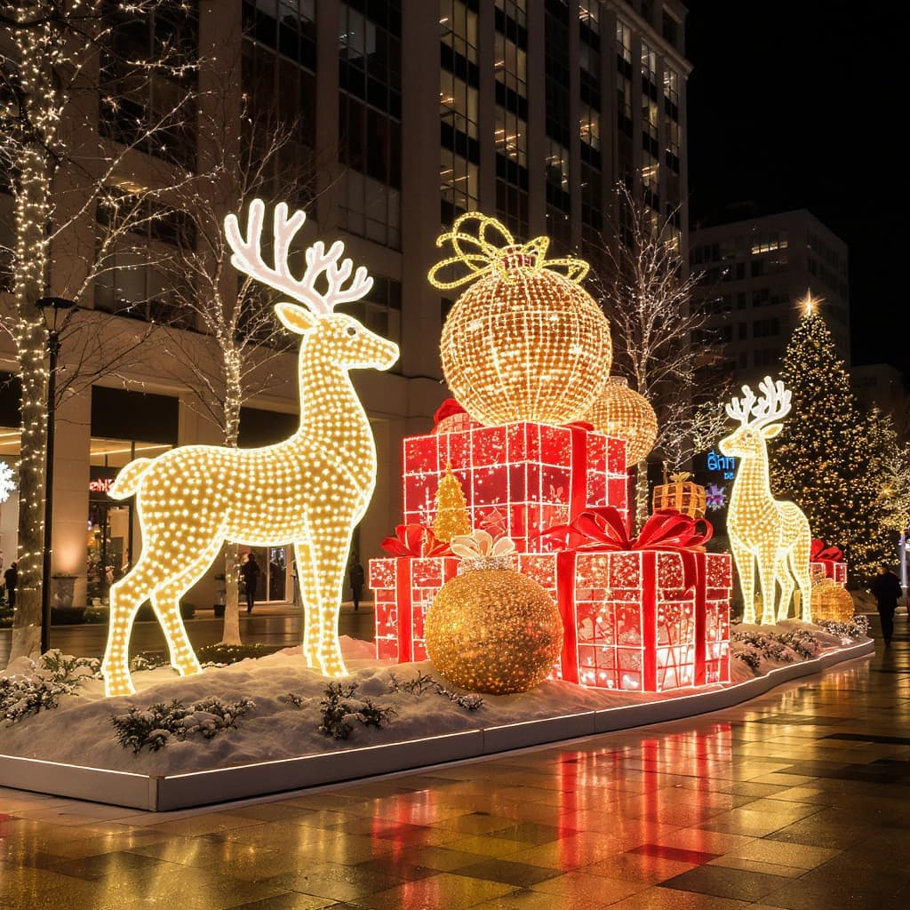 Yılbaşı Geyik Küre Kutu Süsleme