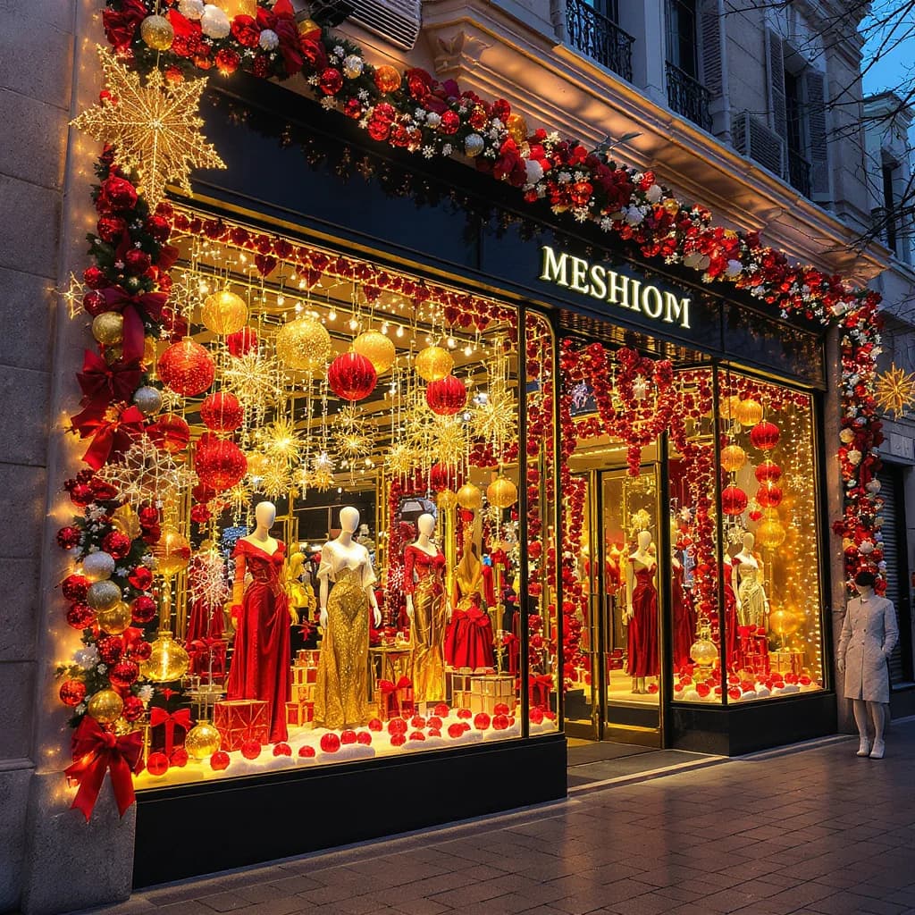 Mağaza Yılbaşı Işık Süsleme