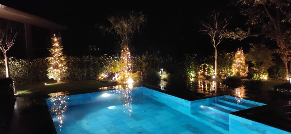 Bahçe Işıklı Ağaç Yılbaşı